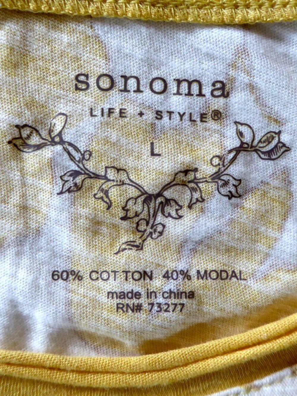 SONOMA BRAND YELLOW OCHRE WHITE FLORAL TANK TOP LARGE - Picture 8 of 10